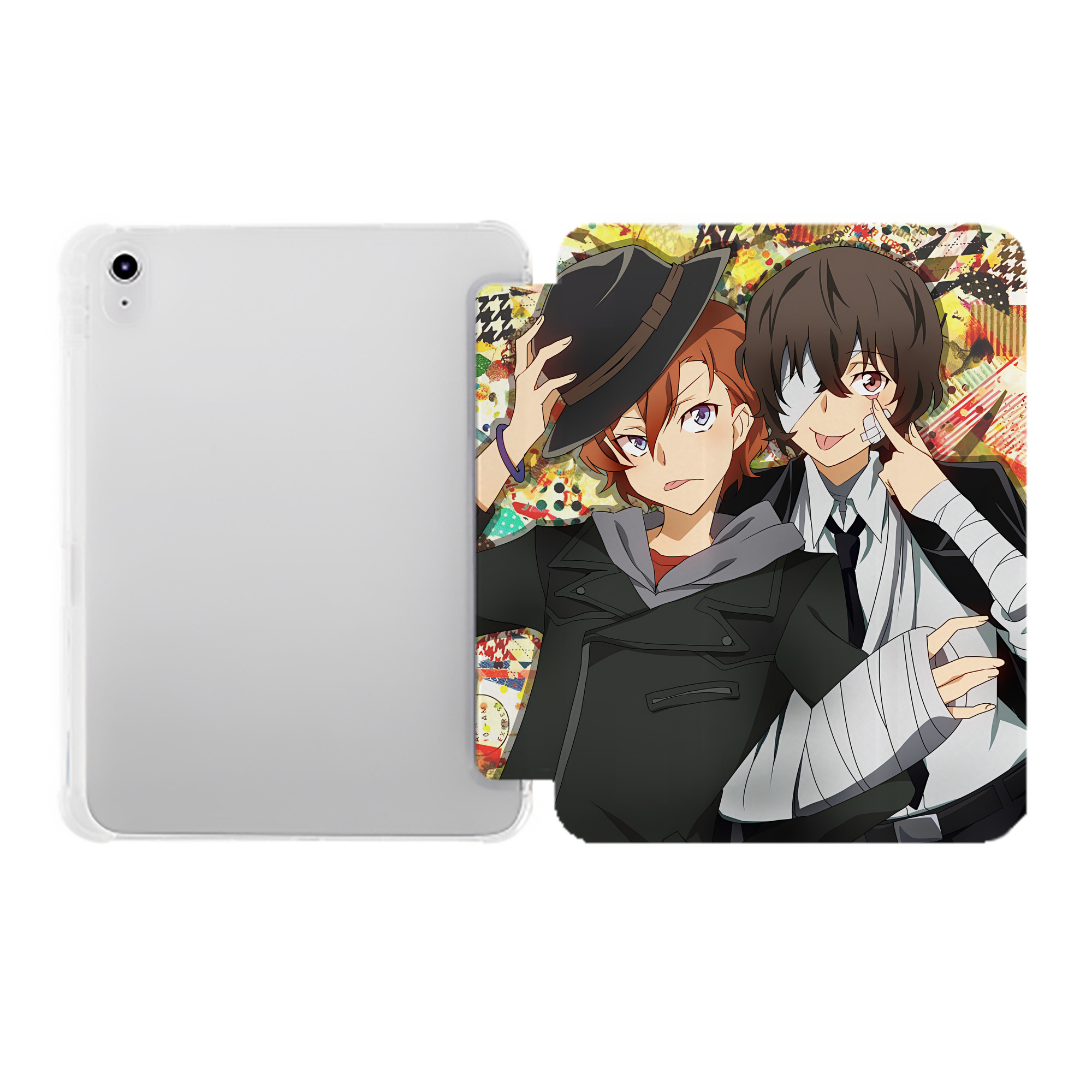 （画像用） 文豪ストレイドッグス Bungo Stray Dogs IPad ケース ペン収納付き 三つ折りスタンド PUレザー×シリコン 対応機種9.5/10.5/10.9インチ